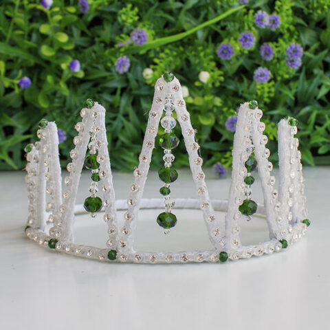 coroa de fardamento cristal esmeralda
