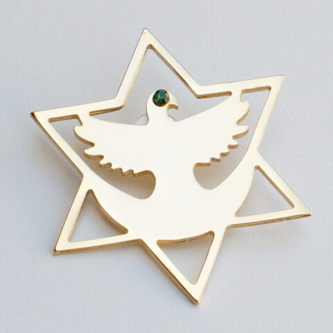 Estrela de Fardamento dourada do Santo Daime com pedra de Strass